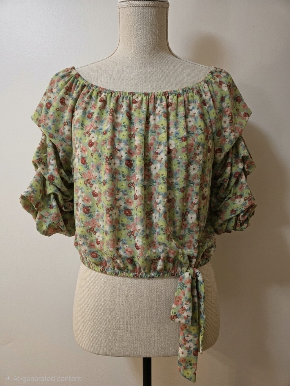 CeCe Floral Off-the-Shoulder Blouse - Size L